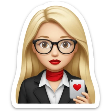 blondy girl with glasses learn analytics she is so pretty and seems like director bitch of company. with long hair and red lips and with makeup. She is data analyst sticker