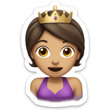 Princess brunette Latina eating eggplant sticker