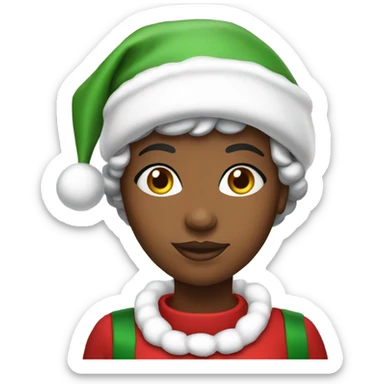 Young African American Mrs. Clause sticker