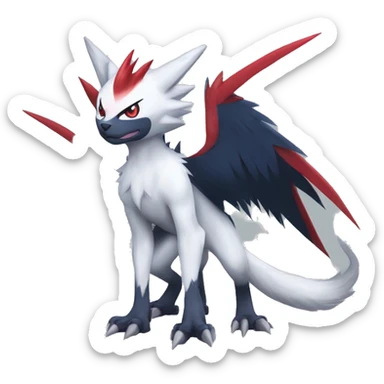 Cool Edgy Nargacuga-Absol-Zangoose-Sneasel-Quilava with a collar on, full body sticker