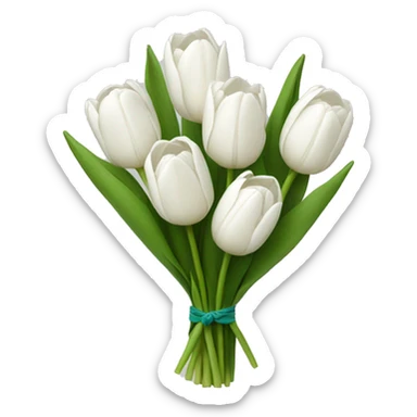 white tulip flower bouquet  sticker