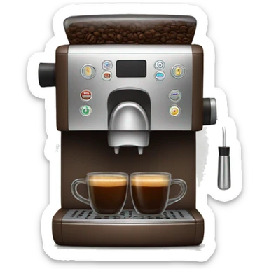 brown coffee machine sticker