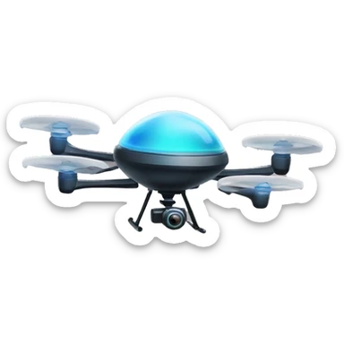 A person flying a drone that looks like an alien UFO ship sticker