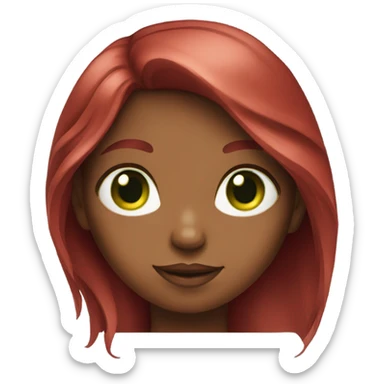 girl with long cherry hair and green eyes sticker