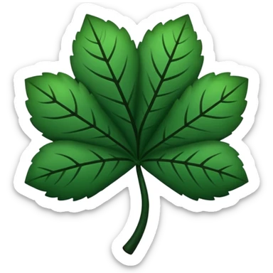 Trébol  color negro con cinco hojas  sticker