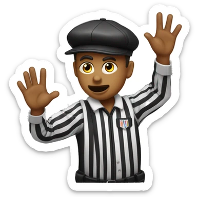 Technical foul referee basketball doin a T with his hands sticker