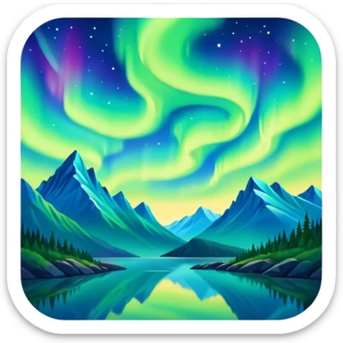aurora borealis in the sky sticker