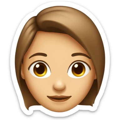 menina de olhos castanho cabelo comprido e castanho liso cor de pele bege claro sticker