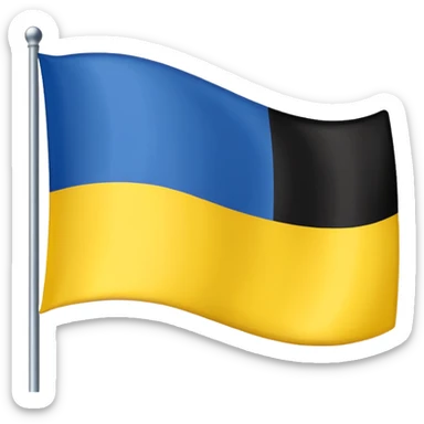 Uma bandeira de país tipo da Ucrânia mais em vez da cor azul vc coloca a cor preta onde fica o azul preto sem o azul sticker