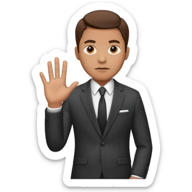 consulting man with hand sticker