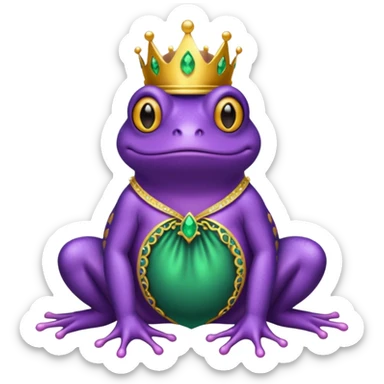 purple frog in royal outfit gown sticker