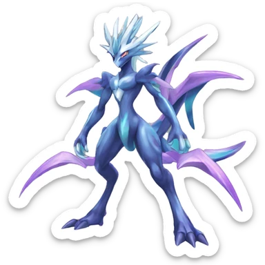  cool edgy shiny colorful godly ethereal Suicune-Dialga-Fakemon full body sticker