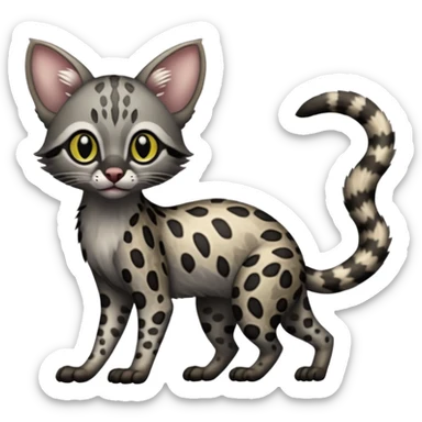 Margay-Lykoi-Genet-fusion-hybrid-animal-creature, full body sticker