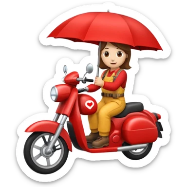 Erstelle mir einen Fallschirmspringer im emoji style mit einem Motor hinten dran  sticker