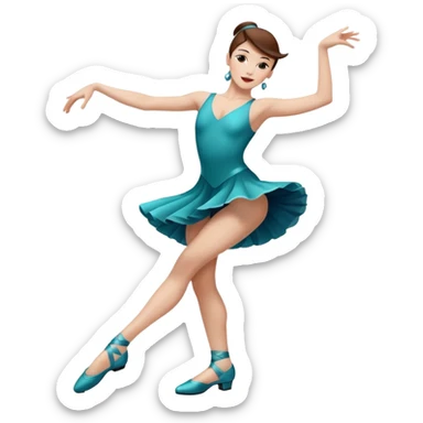 Jazz dancer white with brown hair wearing dance turning shoes not ballet shoes  sticker