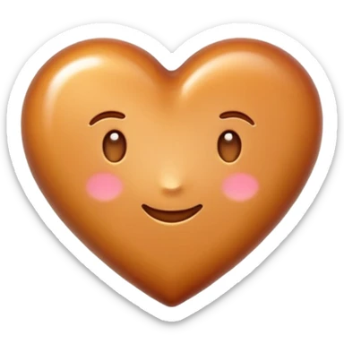 Caramel colored heart shaped emoji sticker