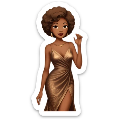 Black woman jazz singer performing outside a jazz club in Paris at night, street lamps, Parisian architecture sticker