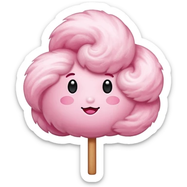 Candy floss emoji with no face and it leaning towards the side with just the candy floss  sticker