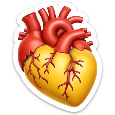 heart animal organ, yellow sticker