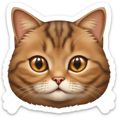 Face of a very cute Brown Tabby British Shorthair cat.Face of a very cute Brown Tabby British Shorthair cat. sticker