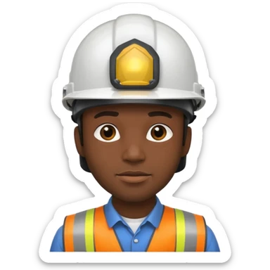 black man wearing safety helmets sticker