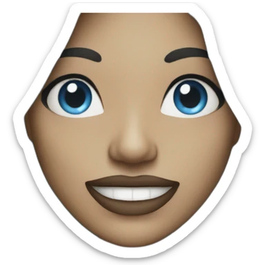 jazz singer with blue long hair, woman, 43 years old sticker