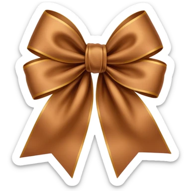 brown silk cute ribbon sticker