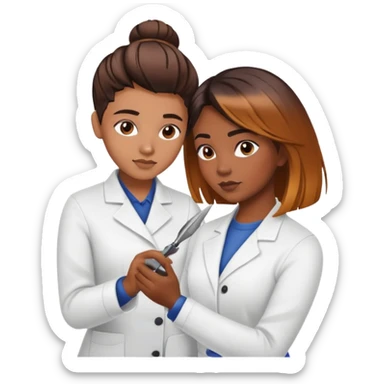 Hairstylist coloring hair sticker