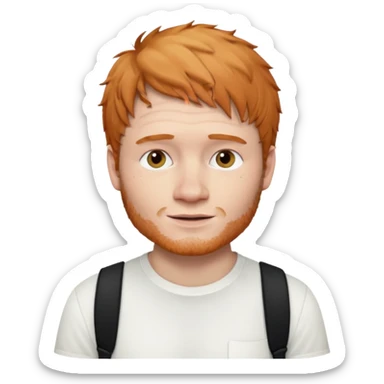 Ed Sheeran wear white shirt sticker