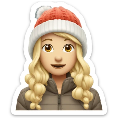 Cute blond with winter hat sticker