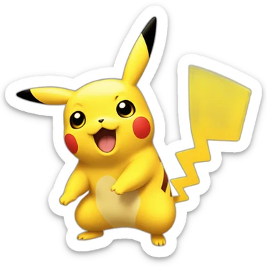 Pikachu qui joue au jeu video sticker