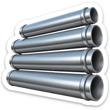 A shiny silvery iron metal pipes sticker