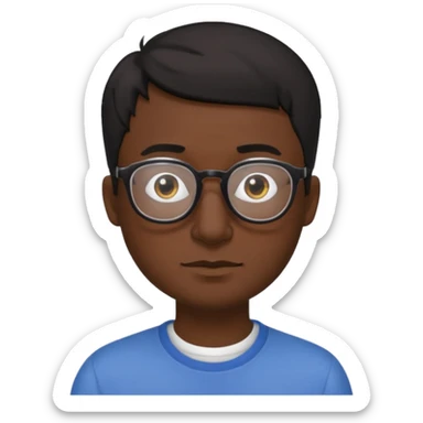 Emoli hombre con lentes poco cabello negro y nariz grande sticker