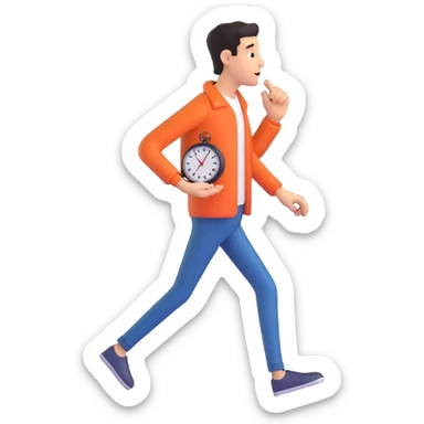 Worried person checking the time on their watch in a hurry. sticker
