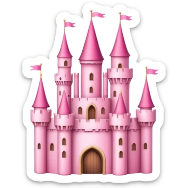 a fairytale castle in pink theme sticker
