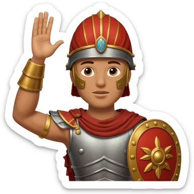 an ancient roman republic soldier doing the iconic ancient roman salute sticker