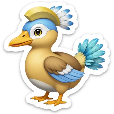 Meloetta-Psyduck-Swablu-Trico-Pokémon-Fakémon-fusion-hybrid-creature sticker