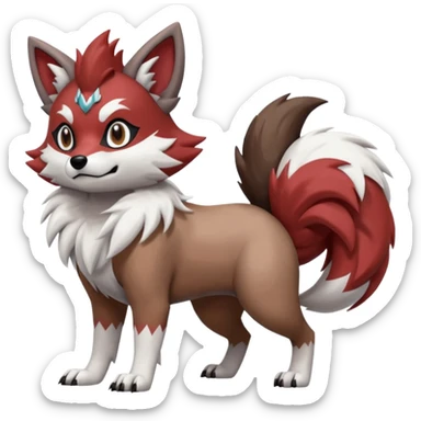 Zigzagoon-Poochyena-Furret-Lycanroc-fusion sticker