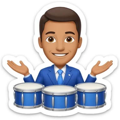 Blue presidential candidate with blue drums in front of him sticker