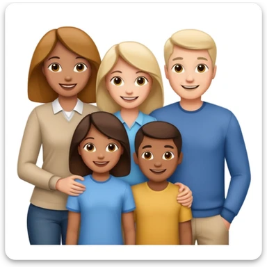 family posing for photo sticker