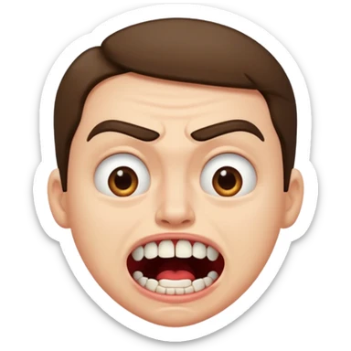 
A disgusted face, with one eyebrow raised and the mouth open sticker
