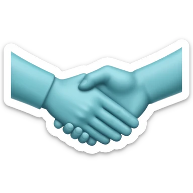 make it the exact hex color of A8F2F9, the handshake emoji. make it both look like an actual hand with 5 fingers sticker