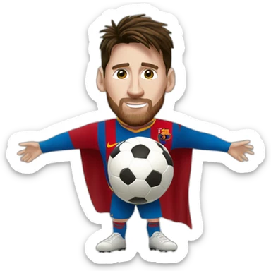 MESSI with a stolen mask and golden ball sticker