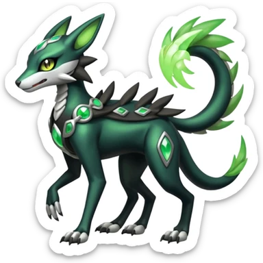 Meloetta-Zygarde-Sergal-Protogen-hybrid-fusion-Fakémon-creature, full body sticker