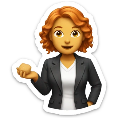 female with ginger hair working in streaming and entertainment sticker