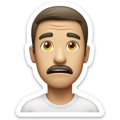 A man feeling shock with fod background sticker