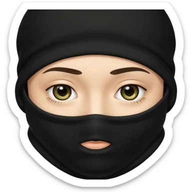 Un joven con un pasamontañas negro que solo le deje ver los ojos y cejas sticker