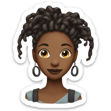 Black girl with locs sticker