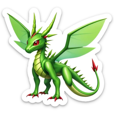  Cool Edgy Shiny Colorful Futuristic Ethereal Legendary Scyther-Flygon-Digimon-hybrid full body sticker