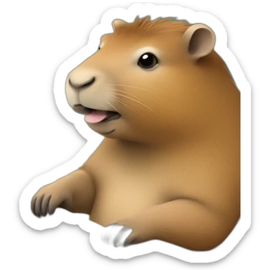 Capybara watching netflix on computer sticker